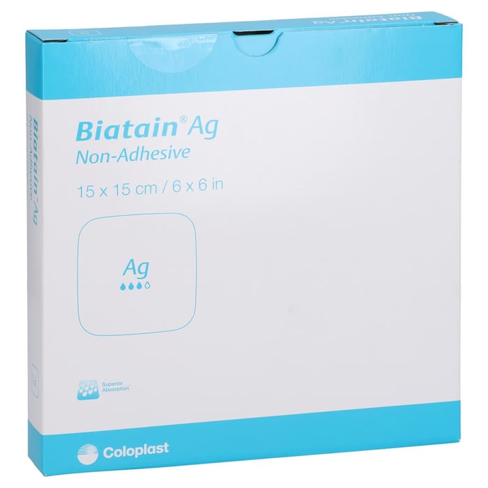Biatain Ag Schaumverband 15x15 cm nicht haftend