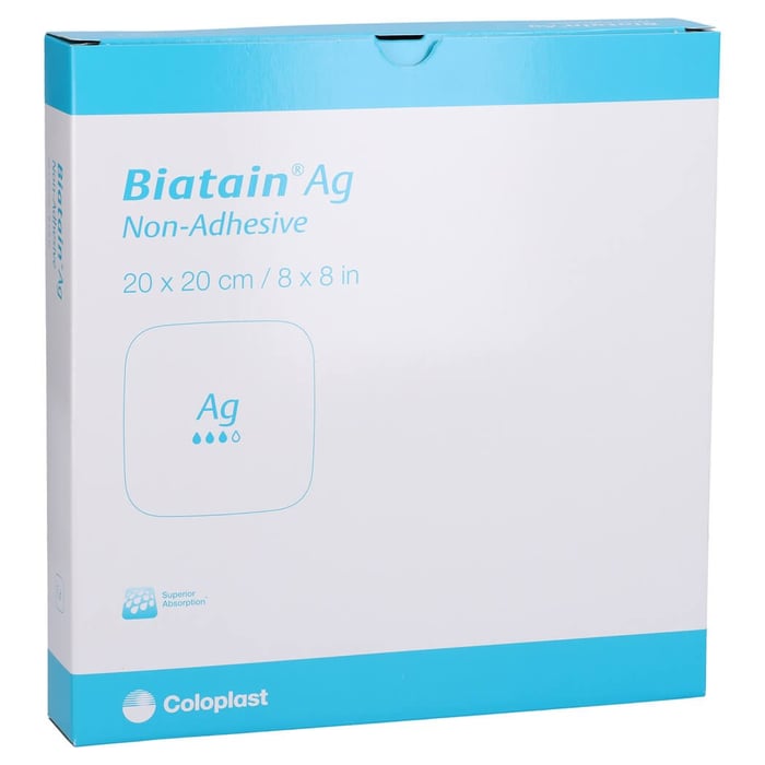 Biatain Ag Schaumverband 20x20 cm nicht haftend