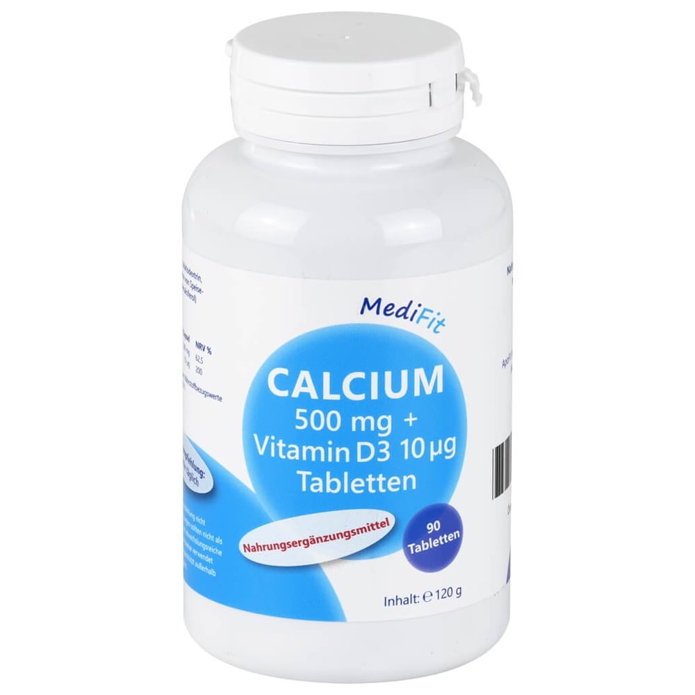 Calcium 500mg + Vitamin D3 10ug Tabletten MediFit