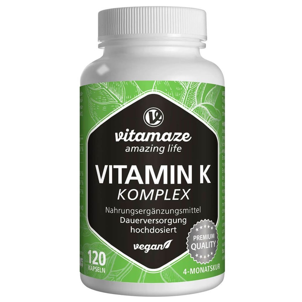 Vitamin K1 + K2 Komplex hochdosiert vegan