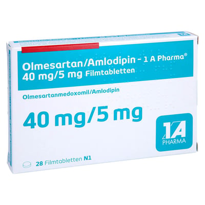 Olmesartan/Amlodipin-1A Pharma 40 mg/5 mg Produktbild 1