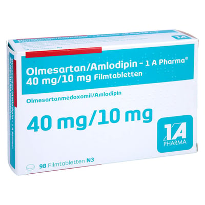 Olmesartan/Amlodipin-1A Pharma 40 mg/10 mg Produktbild 1