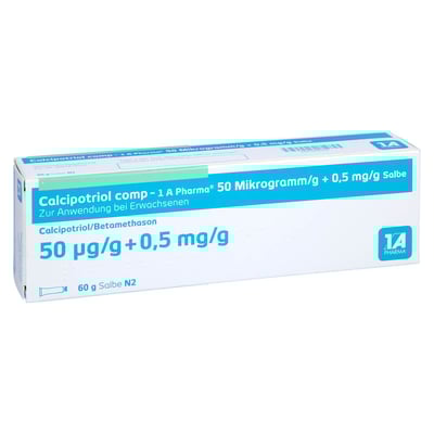 Calcipotriol comp-1A Pharma 50 Mikrogramm/g + 0,5 mg/g