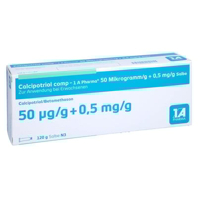 Calcipotriol comp-1A Pharma 50 Mikrogramm/g + 0,5 mg/g