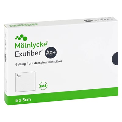 Exufiber Ag+ 5x5 cm Gelbildender Faserverband m.sil