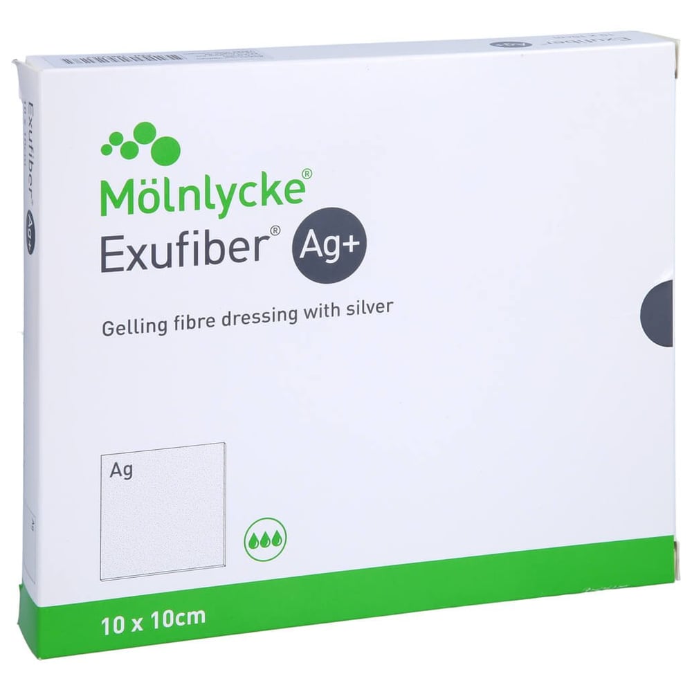 Exufiber Ag+ 10x10cm Gelbildender Faserverband m.s