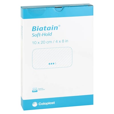 Biatain Schaumverband 10x20 cm sanft haftend
