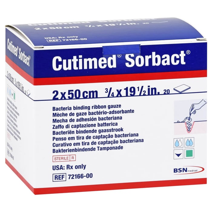 Cutimed Sorbact Tamponaden 2x50 cm