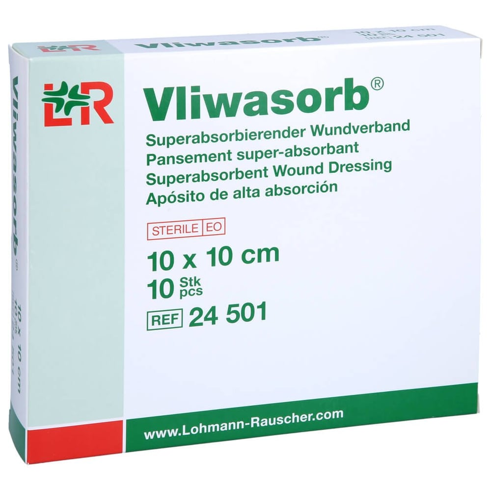 Vliwasorb superabsorb.Saugkomp.steril 10x10 cm