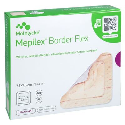Mepilex Border Flex Schaumverband haftend 7,5x7,5 cm Avitamed Produktbild 1