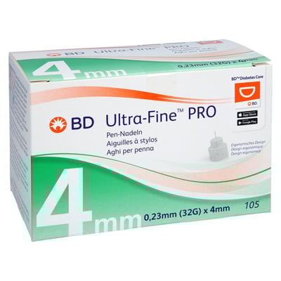 Bd Ultra-fine Pro Pen-Nadeln 4 mm 32 G 0,23 mm