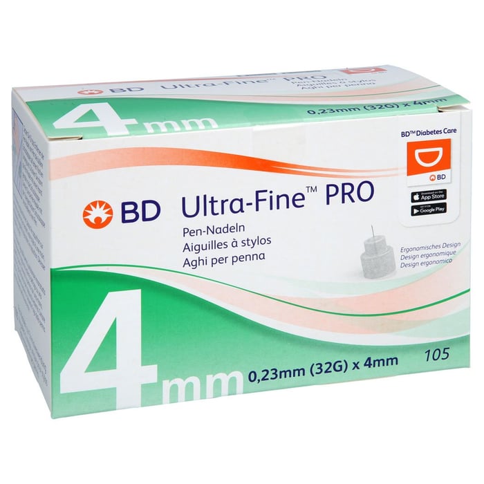 Bd Ultra-fine Pro Pen-Nadeln 4 mm 32 G 0,23 mm