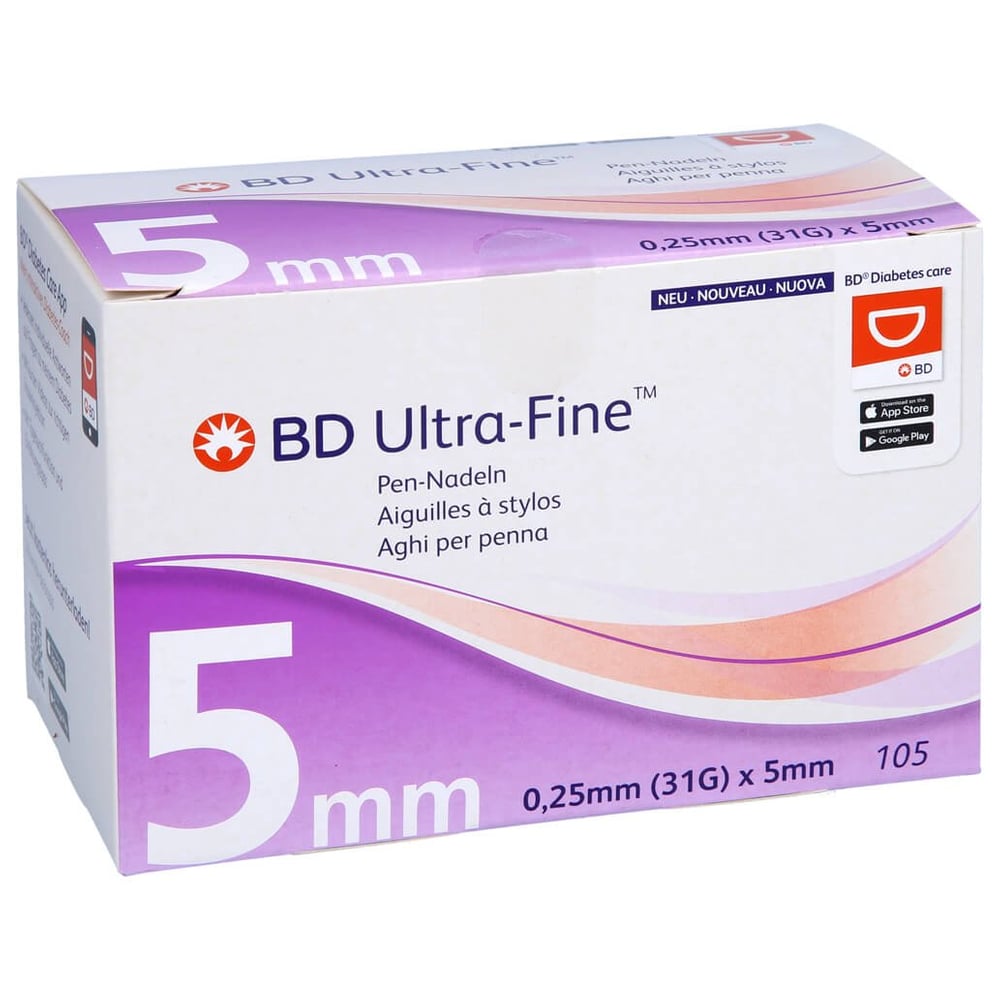 BD Ultra-fine Pen-Nadeln 5 mm 31 G 0,25 mm