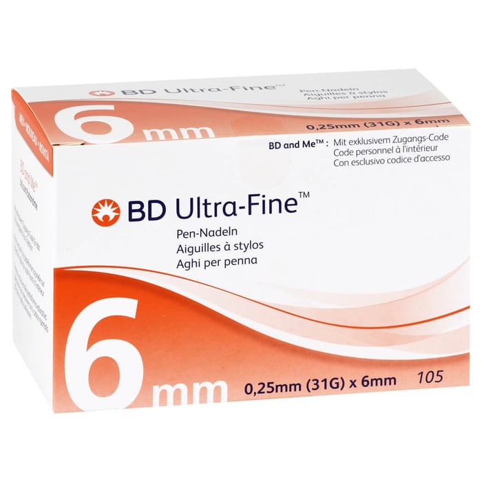 Bd Ultra-fine Pen-Nadeln 6 mm 31 G 0,25 mm