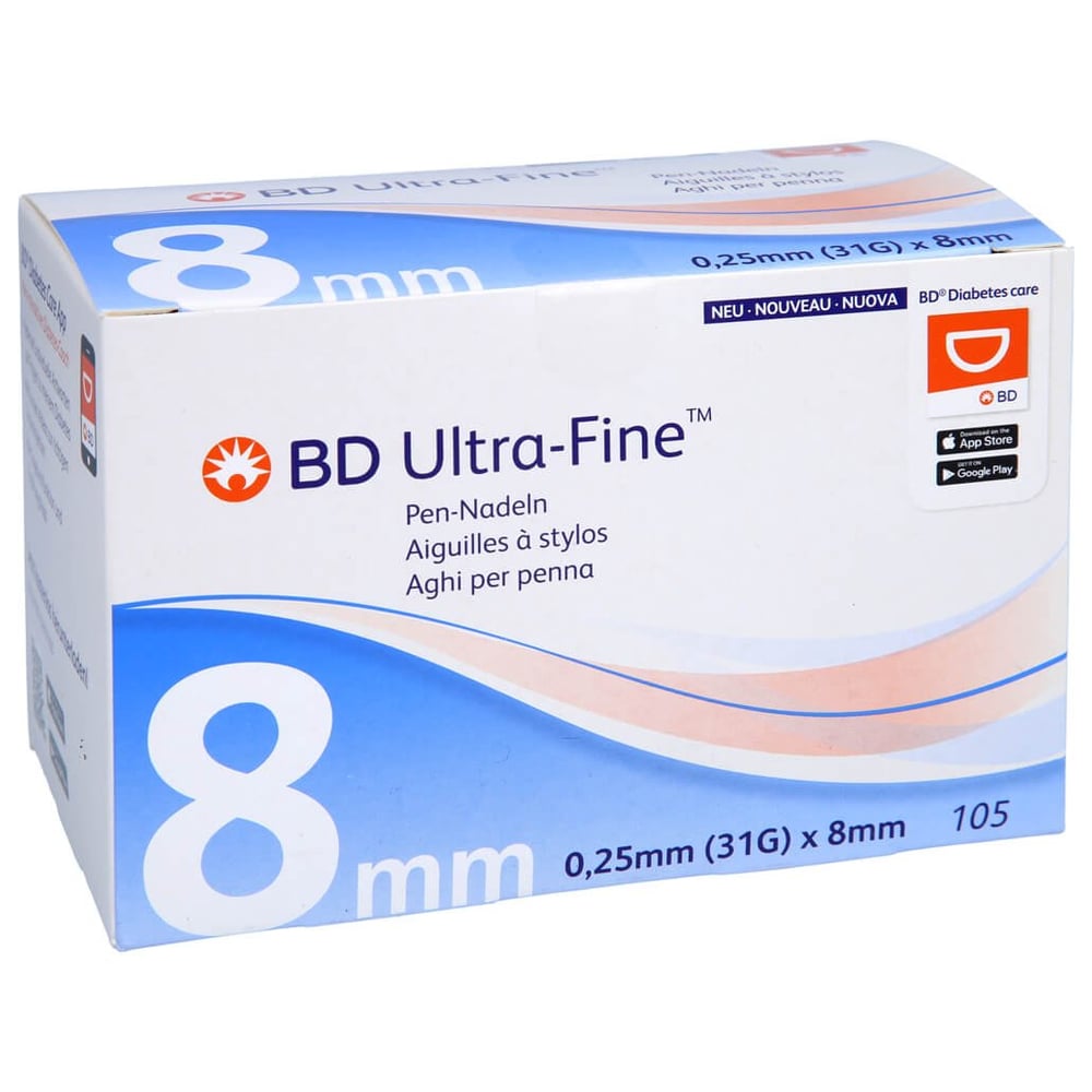 BD Ultra-fine Pen-Nadeln 8 mm 31 G 0,25 mm