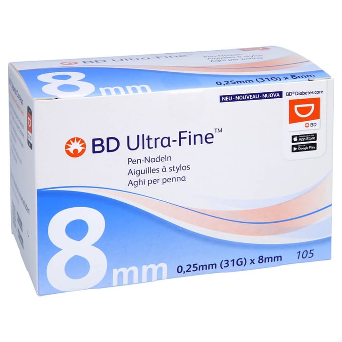 Bd Ultra-fine Pen-Nadeln 8 mm 31 G 0,25 mm
