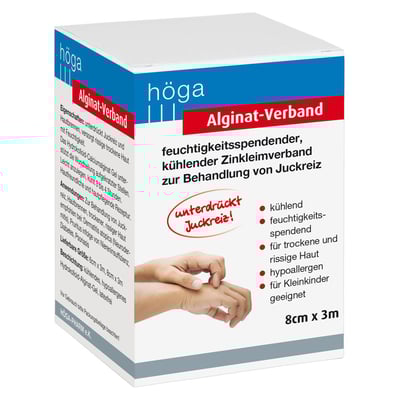ALGINAT-Verband 8 cmx3 m kühlender Zinkleimverband
