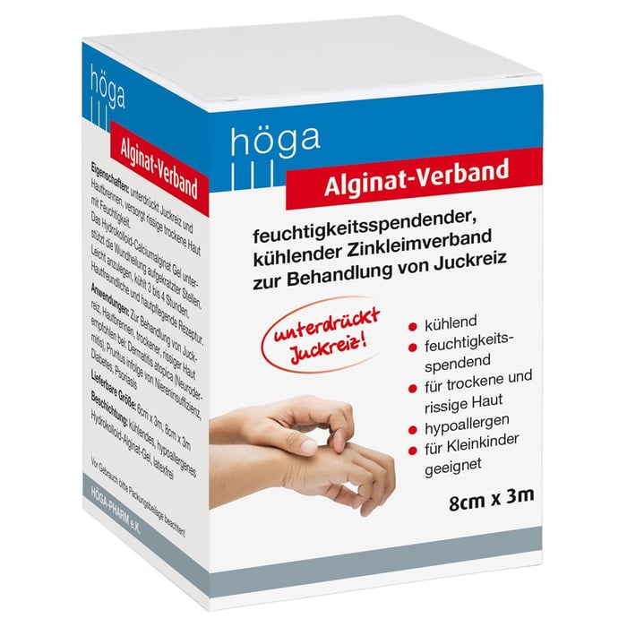 ALGINAT-Verband 8 cmx3 m kühlender Zinkleimverband