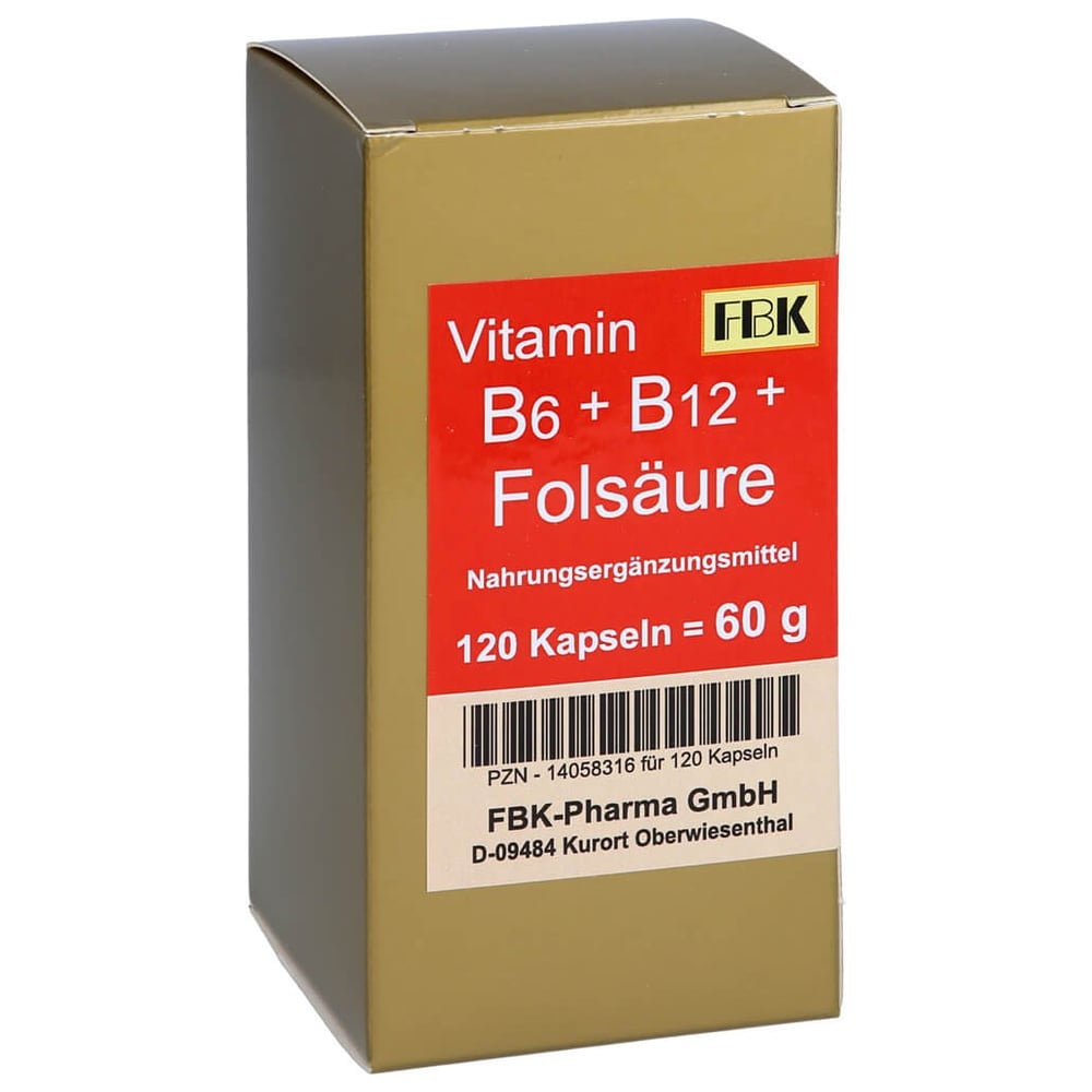 Vitamin B6+B12+Folsäure Kapseln