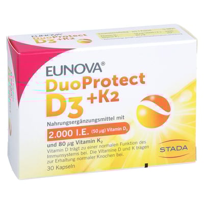 Eunova DuoProtect D3+k2 2000 I.e./80 g Kapseln