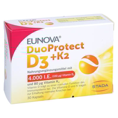 Eunova Duoprotect D3+k2 4000 I.E./80 ug Kapseln