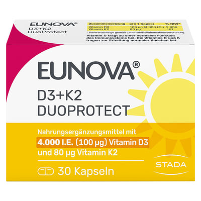 Eunova Duoprotect D3+k2 4000 I.E./80 ug Kapseln Produktbild 1