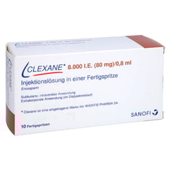 Clexane 8000 I.E. (80 mg)/0,8 ml Injektionslösung