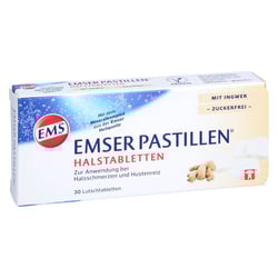 Emser Pastillen Halstabletten m. Ingwer zuckerfrei