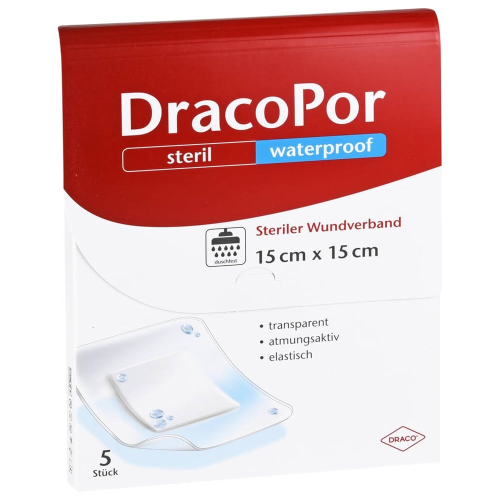 Dracopor waterproof Wundverband 15x15 cm steril