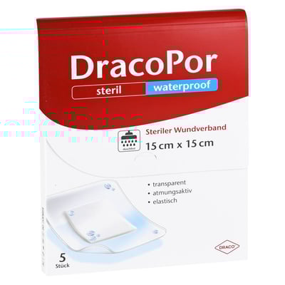 Dracopor waterproof Wundverband 15x15 cm steril