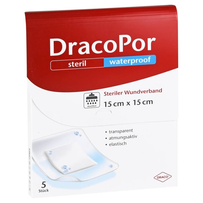 Dracopor waterproof Wundverband 15x15 cm steril