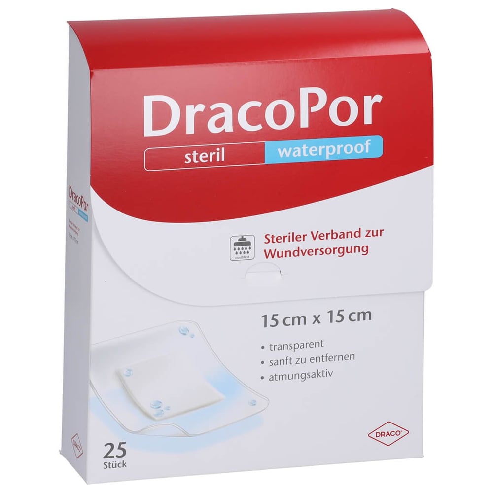 Dracopor waterproof Wundverband 15x15 cm steril