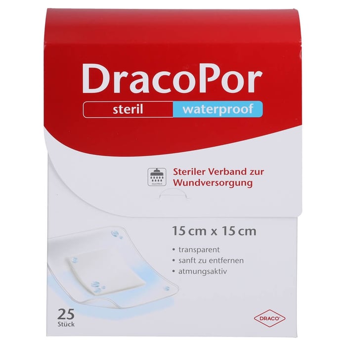 Dracopor waterproof Wundverband 15x15 cm steril