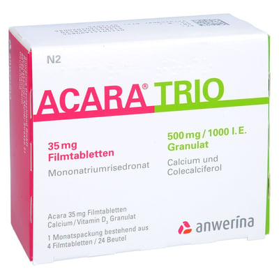 Acara Trio Ca+D3 35 mg+500 mg/1.000 IE 4F+24GRA Produktbild 1