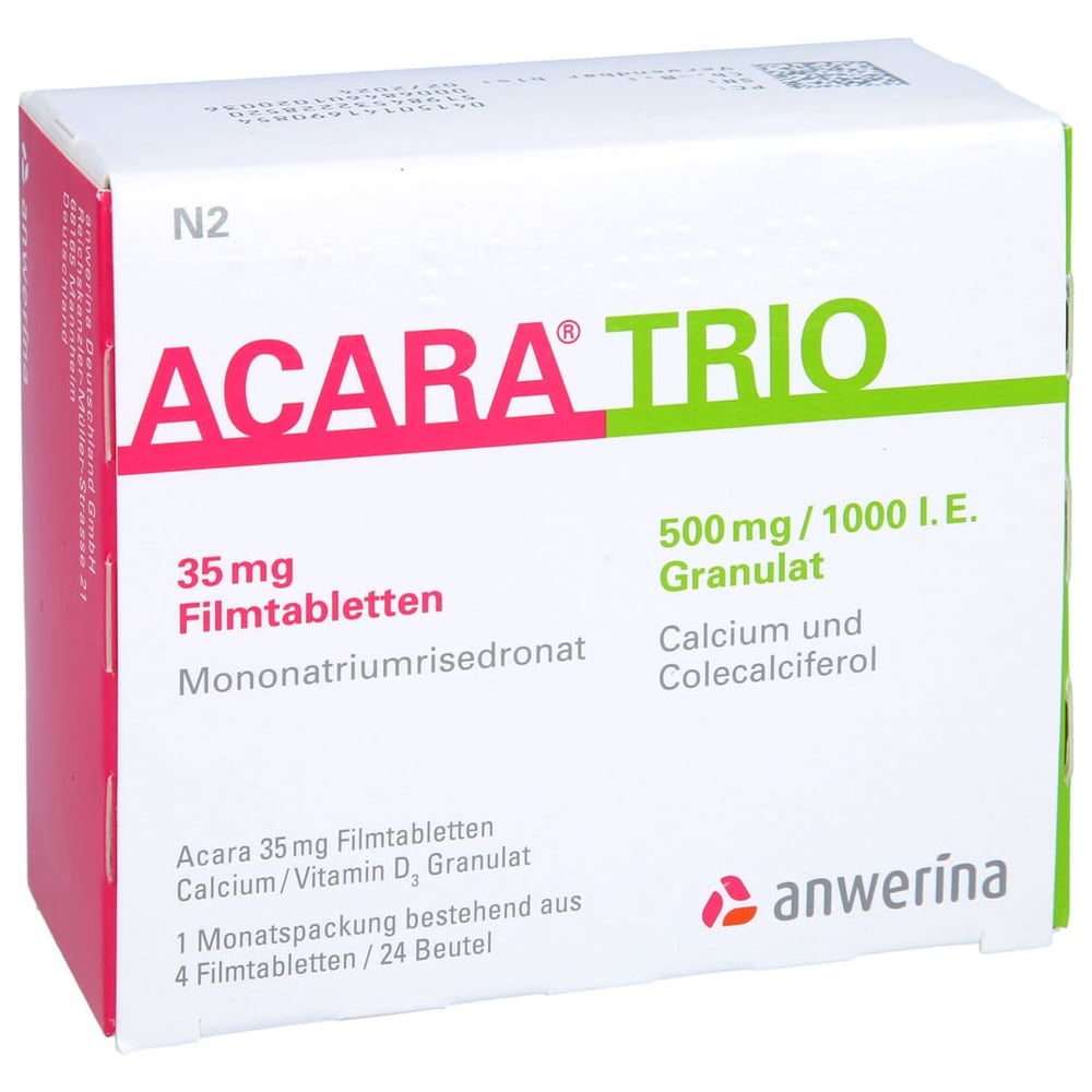 Acara Trio Ca+D3 35mg+500mg/1000IE 4F+24GRA