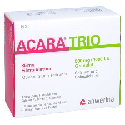 Acara Trio Ca+D3 35mg+500mg/1000IE 4F+24GRA