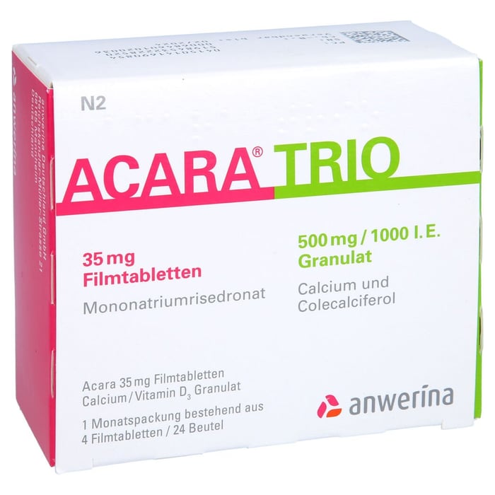 Acara Trio Ca+D3 35mg+500mg/1000IE 4F+24GRA