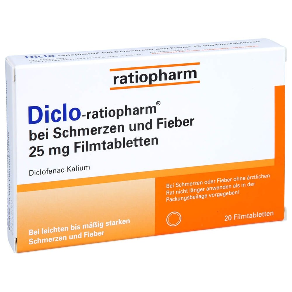 Diclo-ratiopharm bei Schmerzen und Fieber 25 mg