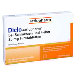 Diclo-ratiopharm bei Schmerzen und Fieber 25 mg