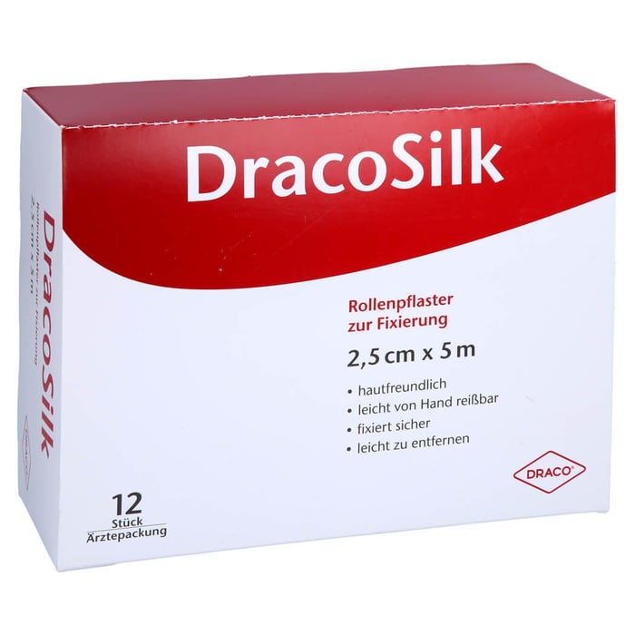 Dracosilk Rollenpflaster 2,5 cmx5 m o.Schutzring