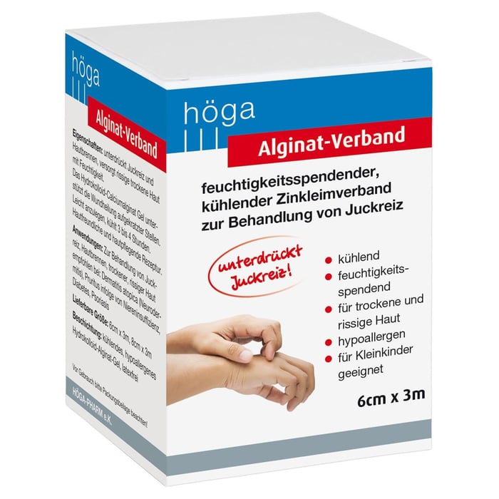 ALGINAT-Verband 6 cmx3 m kühlender Zinkleimverband