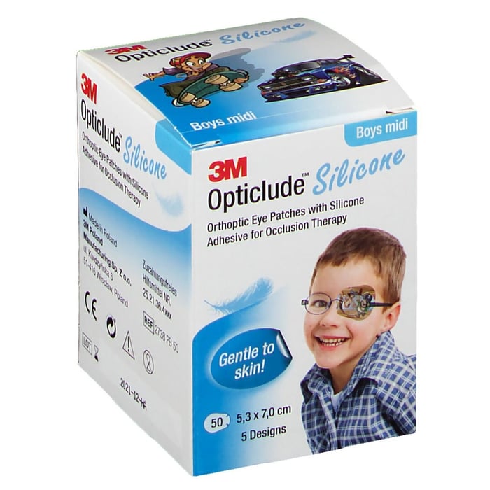 Opticlude 3M Silicone Boys midi 5.3x7 cm 2738PB