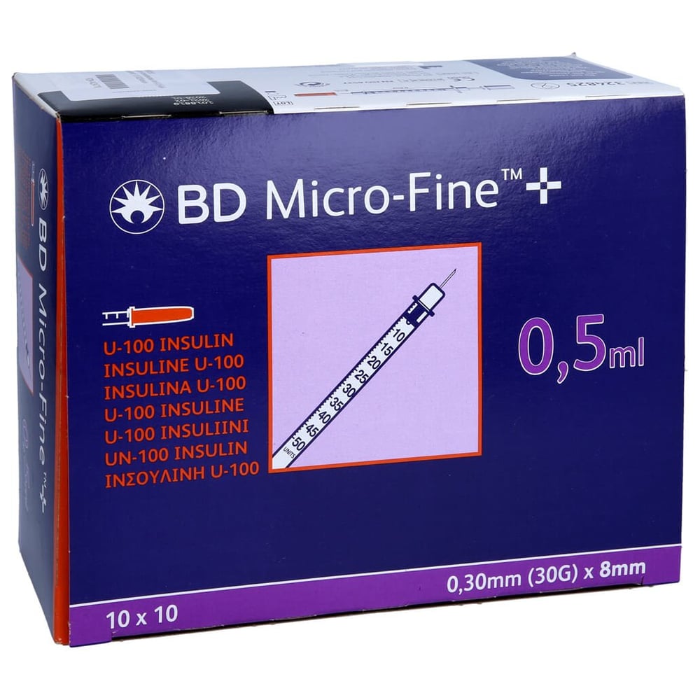 BD Micro-fine+ Insulinspr.0,5 ml U100 0,3x8 mm
