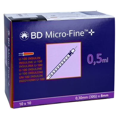 Bd Micro-fine+ Insulinspr.0,5 ml U100 0,3x8 mm