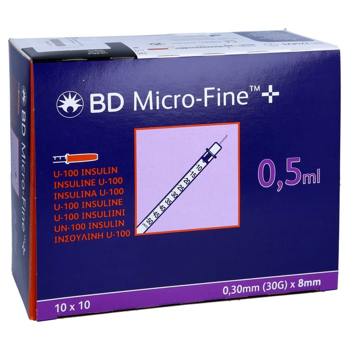 Bd Micro-fine+ Insulinspr.0,5 ml U100 0,3x8 mm