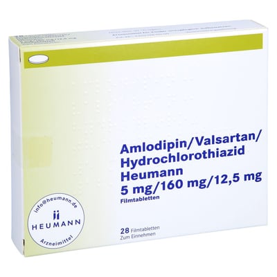Amlodipin/Valsartan/Hydrochlorothiazid Heumann 5 mg/160 mg/12,5 mg Produktbild 1