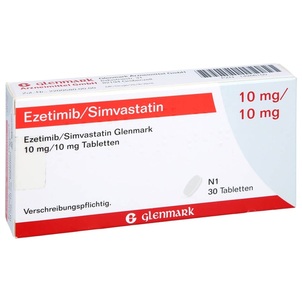 Ezetimib/Simvastatin Glenmark 10 mg/10 mg
