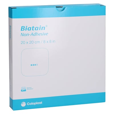 Biatain Schaumverband nicht haftend 20x20 cm