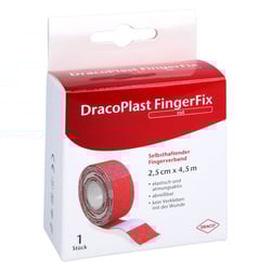 Dracoplast FingerFix 2,5 cmx4,5 m m.Wundk.rot