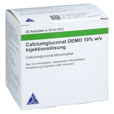 Calciumgluconat DEMO 10% w/v Injektionslösung